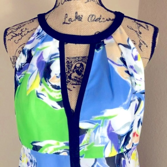 Adrianna Papell Floral Handkerchief Dress NWT 10 - Picture 2 of 6